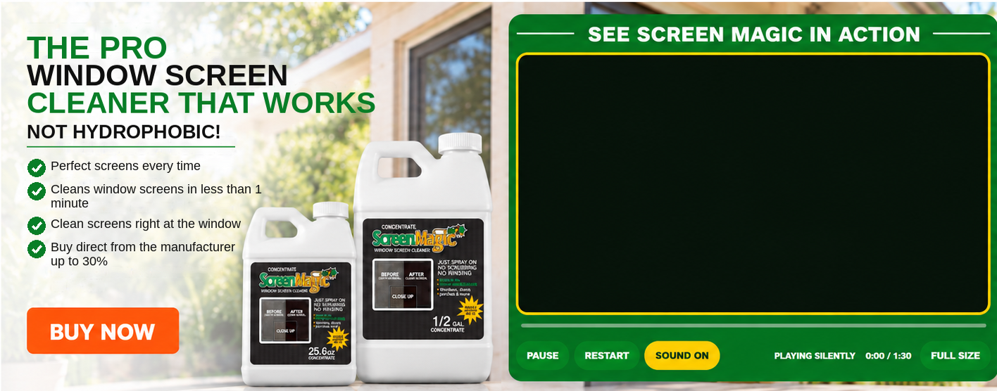 Screen Magic Pro professional window screen cleaner